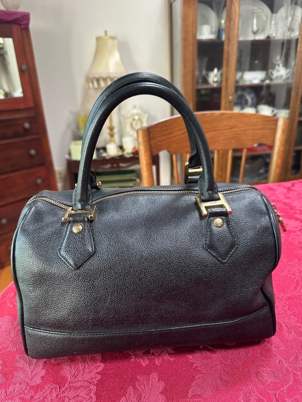 MCM Black Pebbled Leather Satchel - Picture 3 of 4